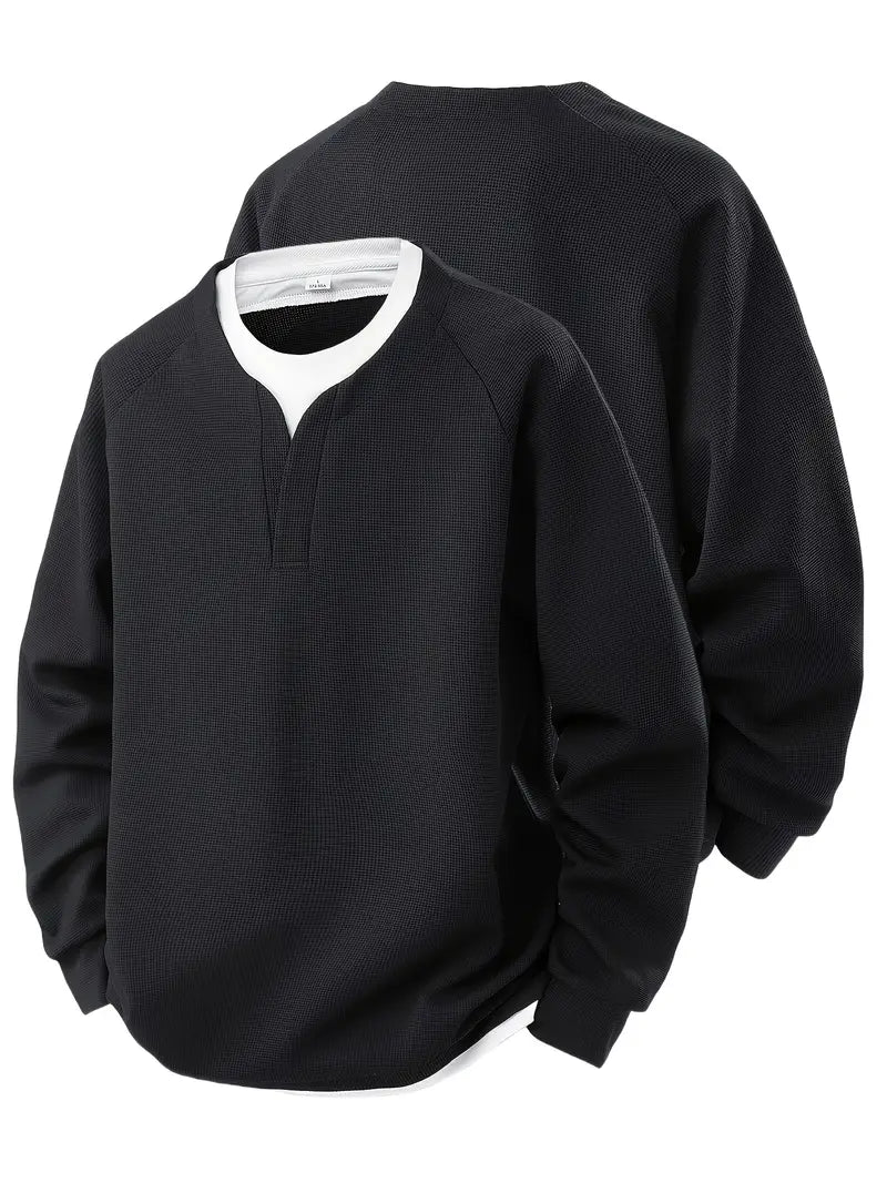 Pull à Col en V et Manches Raglan