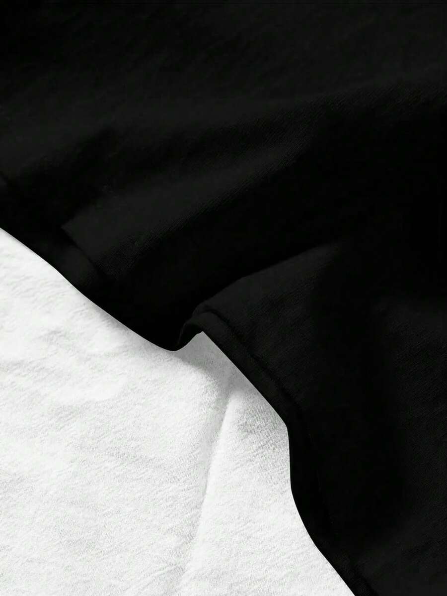 Airaco T-shirt à col montant unicolore à manches courtes pour homme, pour l'automne