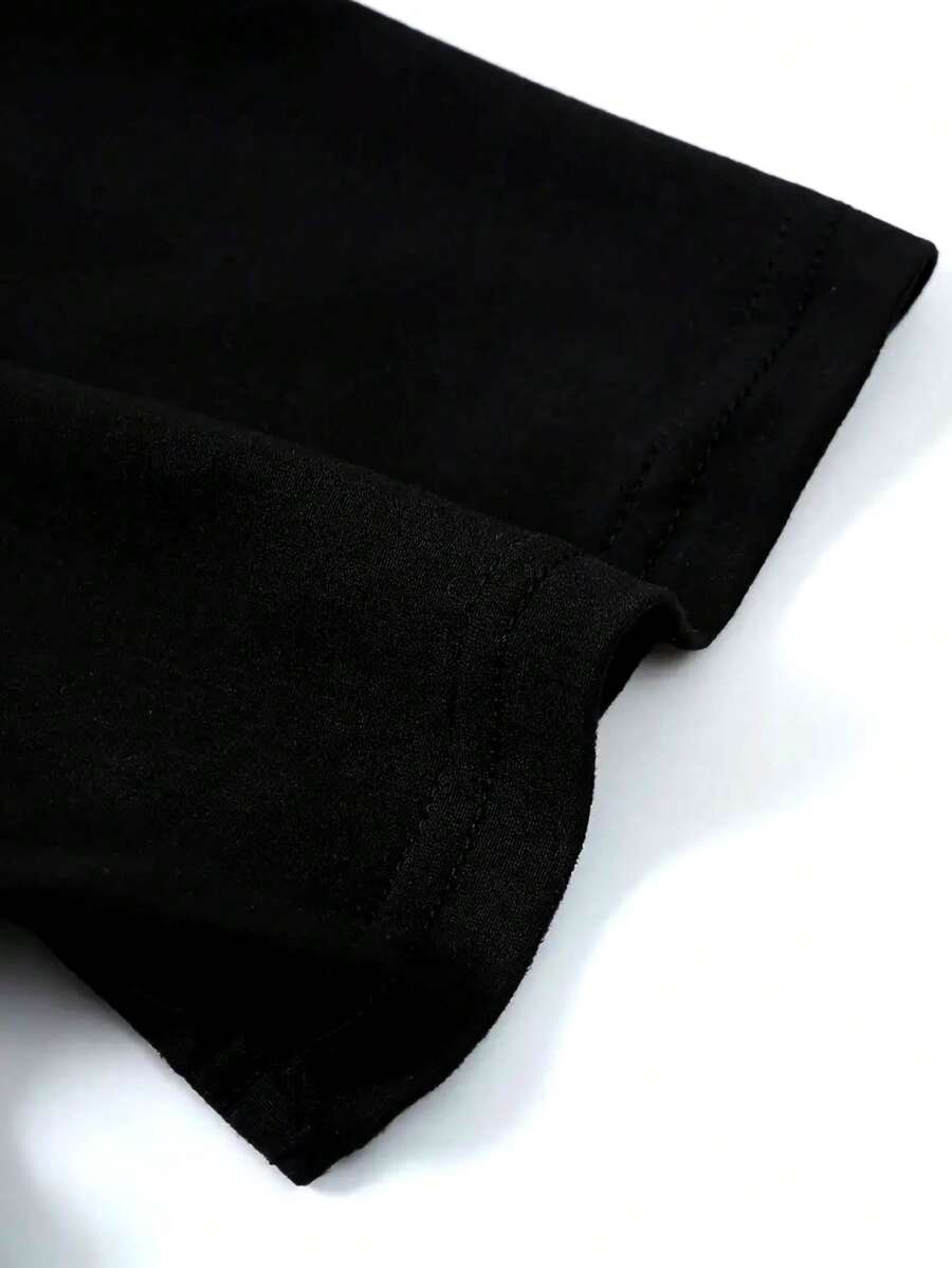 Airaco T-shirt à col montant unicolore à manches courtes pour homme, pour l'automne