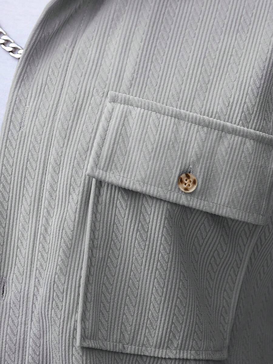 Manfinity CasualCool 2 pièces Chemise et pantalon de travail en velours côtelé pour hommes, vêtements d'automne