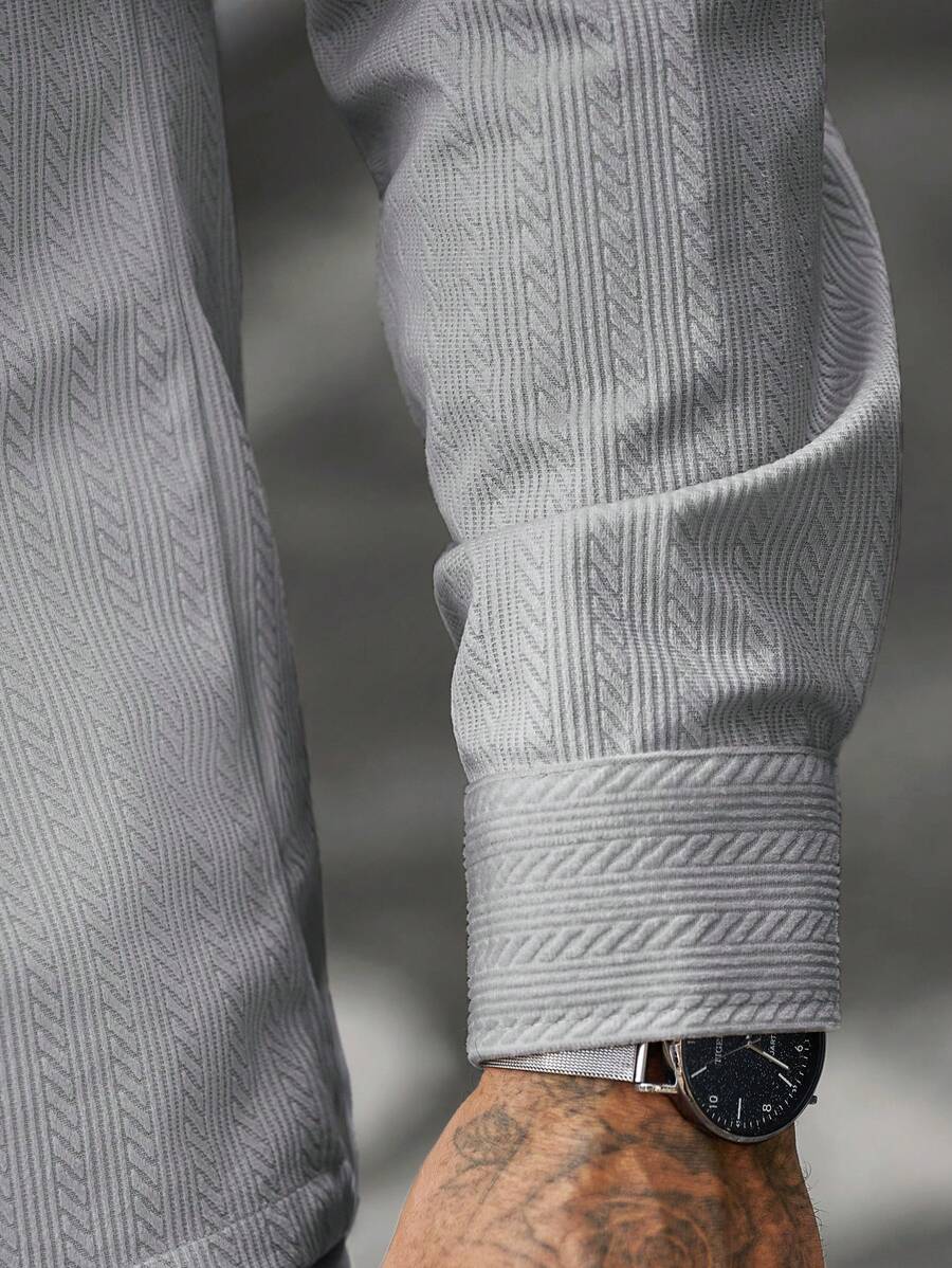 Manfinity CasualCool 2 pièces Chemise et pantalon de travail en velours côtelé pour hommes, vêtements d'automne