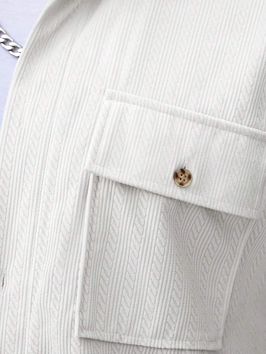 Manfinity CasualCool 2 pièces Chemise et pantalon de travail en velours côtelé pour hommes, vêtements d'automne