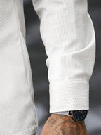 Manfinity CasualCool 2 pièces Chemise et pantalon de travail en velours côtelé pour hommes, vêtements d'automne