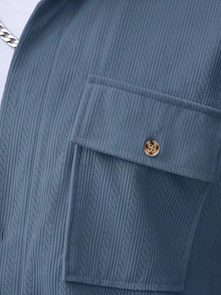 Manfinity CasualCool 2 pièces Chemise et pantalon de travail en velours côtelé pour hommes, vêtements d'automne