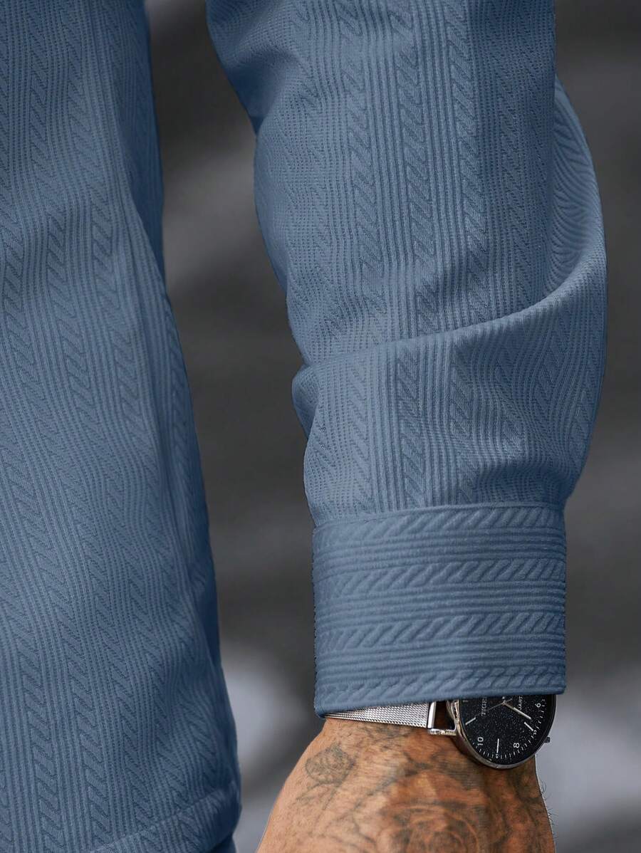 Manfinity CasualCool 2 pièces Chemise et pantalon de travail en velours côtelé pour hommes, vêtements d'automne