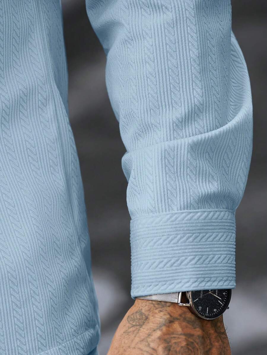 Manfinity CasualCool 2 pièces Chemise et pantalon de travail en velours côtelé pour hommes, vêtements d'automne