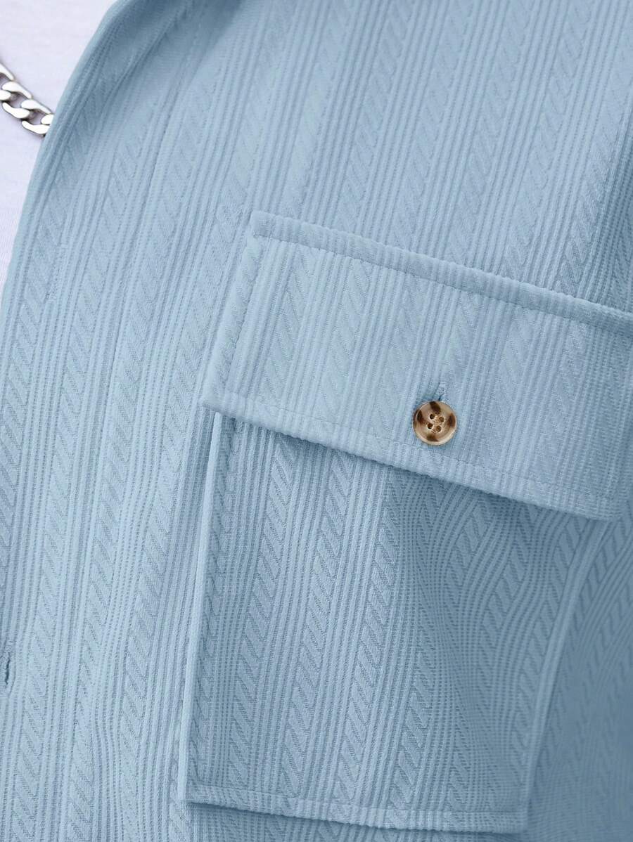 Manfinity CasualCool 2 pièces Chemise et pantalon de travail en velours côtelé pour hommes, vêtements d'automne