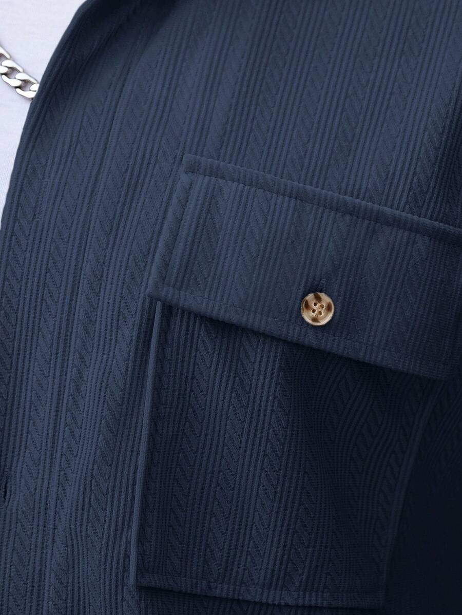 Manfinity CasualCool 2 pièces Chemise et pantalon de travail en velours côtelé pour hommes, vêtements d'automne