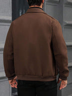 Manfinity CasualCool Veste décontractée polyvalente pour le travail et les déplacements, zippée, à manches longues, pour hommes, couleur marron