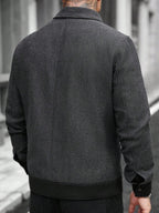 Manfinity CasualCool Veste décontractée à manches longues et à simple boutonnage en mélange de laine, avec couleurs contrastées. Automne/Hiver