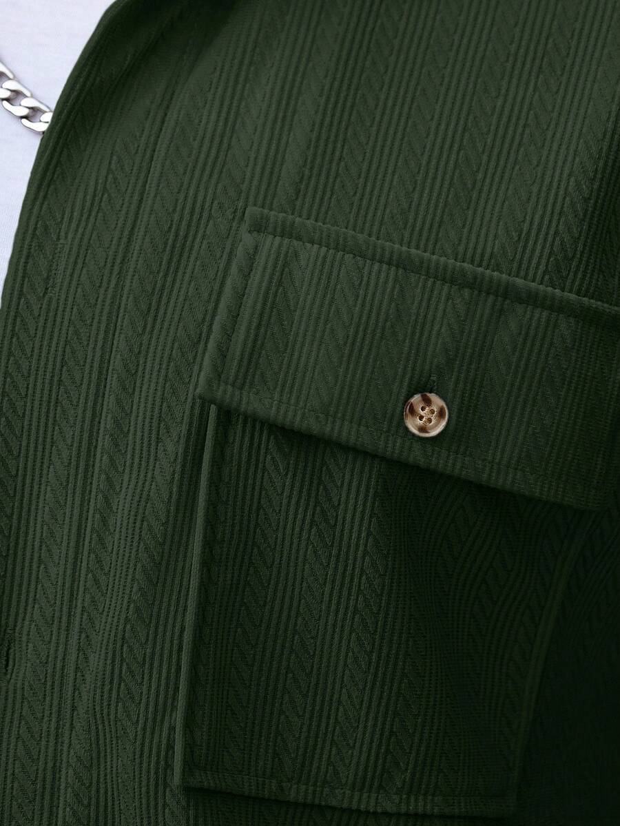 Manfinity CasualCool 2 pièces Chemise et pantalon de travail en velours côtelé pour hommes, vêtements d'automne