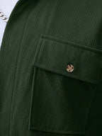 Manfinity CasualCool 2 pièces Chemise et pantalon de travail en velours côtelé pour hommes, vêtements d'automne