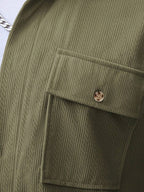 Manfinity CasualCool 2 pièces Chemise et pantalon de travail en velours côtelé pour hommes, vêtements d'automne