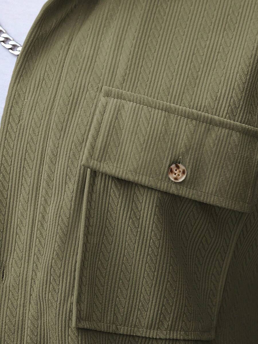 Manfinity CasualCool 2 pièces Chemise et pantalon de travail en velours côtelé pour hommes, vêtements d'automne