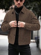 Manfinity CasualCool Pardessus court à manches longues avec boutons devant, épaules tombantes, couleur unie pour hommes