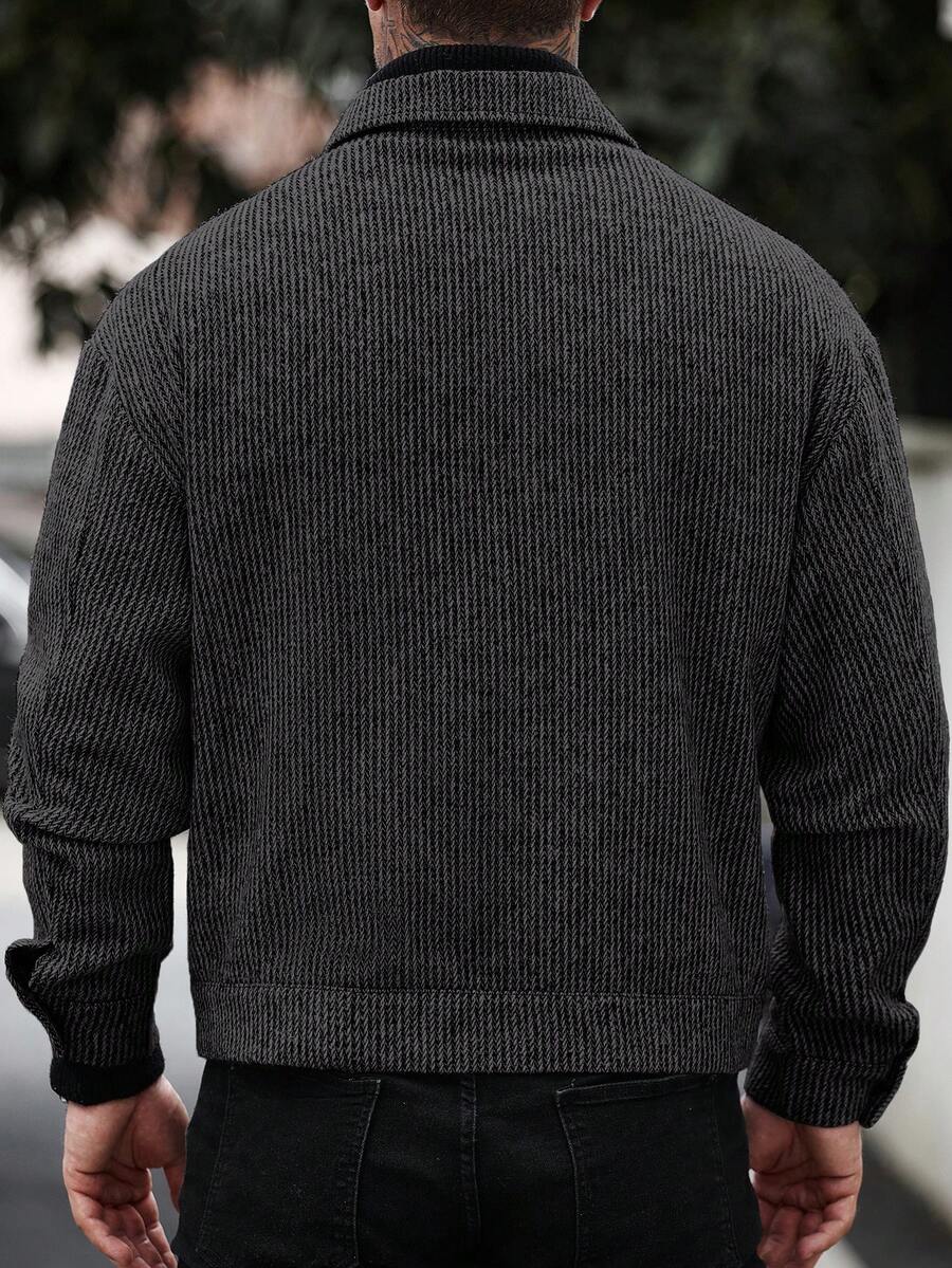 Manfinity CasualCool Pardessus court à manches longues avec boutons devant, épaules tombantes, couleur unie pour hommes