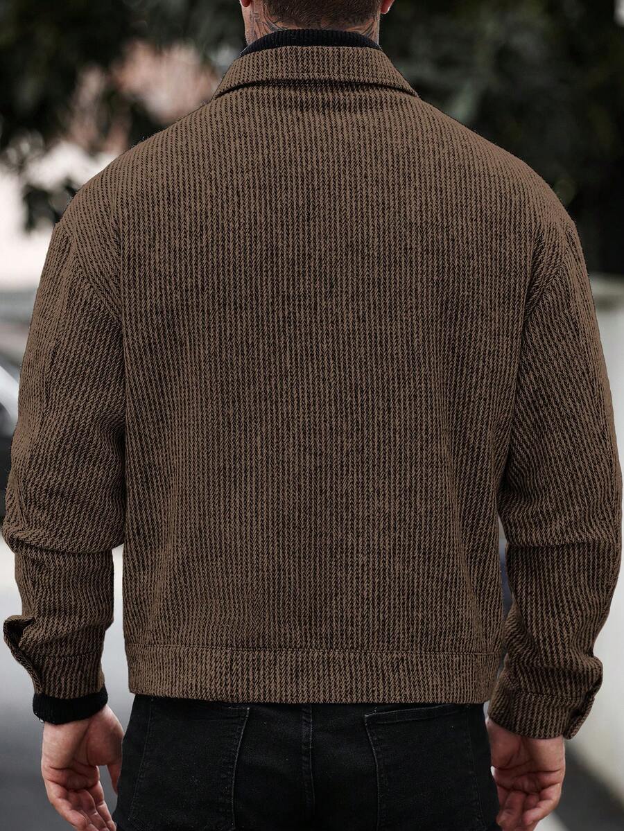 Manfinity CasualCool Pardessus court à manches longues avec boutons devant, épaules tombantes, couleur unie pour hommes