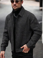 Manfinity CasualCool Pardessus court à manches longues avec boutons devant, épaules tombantes, couleur unie pour hommes