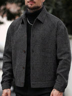 Manfinity CasualCool Pardessus court à manches longues avec boutons devant, épaules tombantes, couleur unie pour hommes