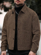 Manfinity CasualCool Pardessus court à manches longues avec boutons devant, épaules tombantes, couleur unie pour hommes