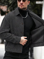 Manfinity CasualCool Pardessus court à manches longues avec boutons devant, épaules tombantes, couleur unie pour hommes