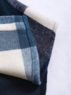 Manfinity Homme 1 pièce Manteau ample à capuche avec cordon de serrage, imprimé à carreaux, manches longues pour homme