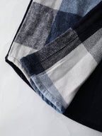 Manfinity Homme 1 pièce Manteau ample à capuche avec cordon de serrage, imprimé à carreaux, manches longues pour homme