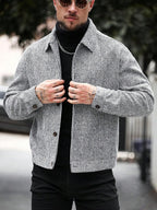 Manfinity CasualCool Pardessus court à manches longues avec boutons devant, épaules tombantes, couleur unie pour hommes