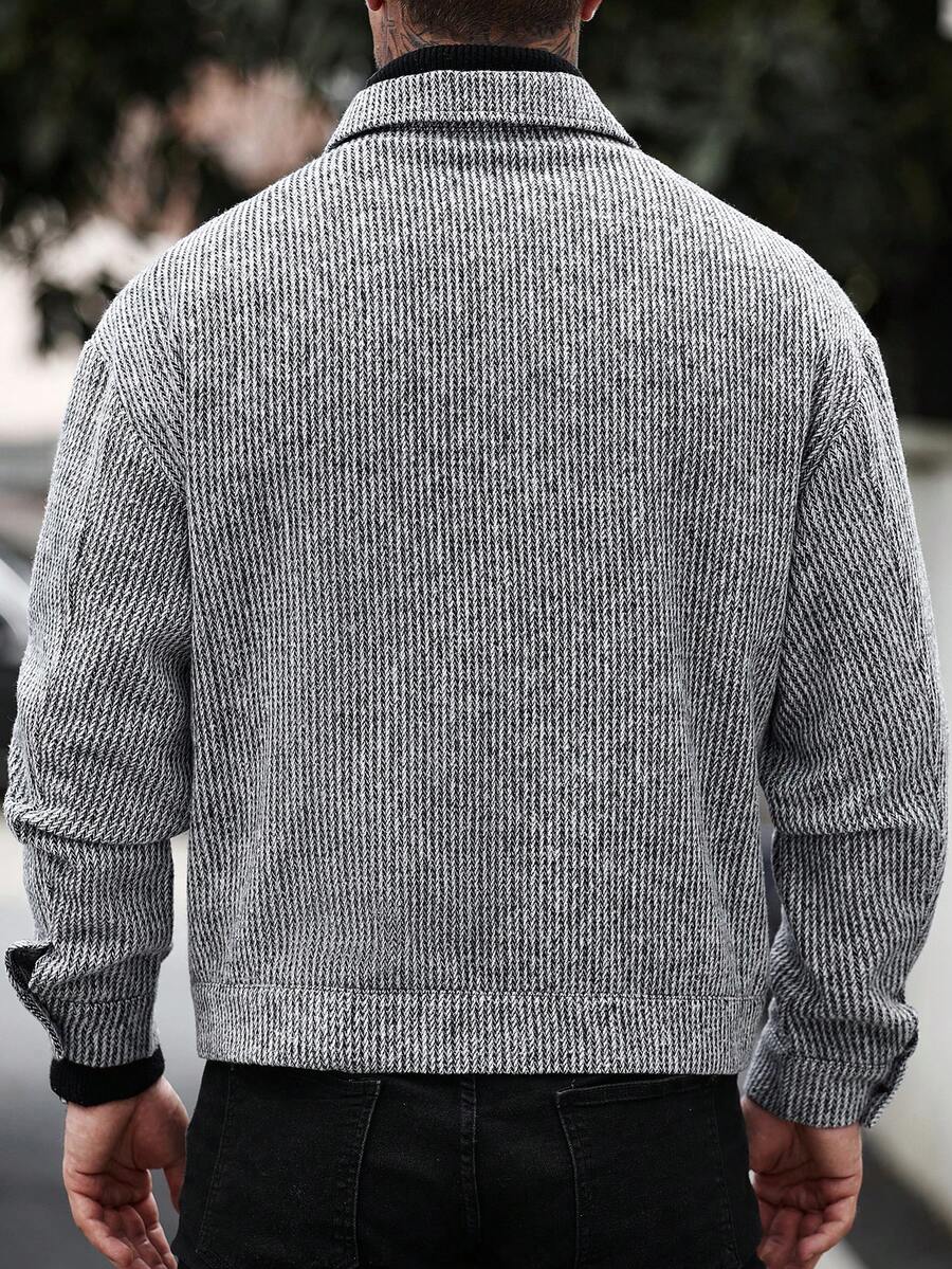 Manfinity CasualCool Pardessus court à manches longues avec boutons devant, épaules tombantes, couleur unie pour hommes