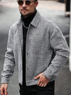 Manfinity CasualCool Pardessus court à manches longues avec boutons devant, épaules tombantes, couleur unie pour hommes