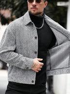 Manfinity CasualCool Pardessus court à manches longues avec boutons devant, épaules tombantes, couleur unie pour hommes