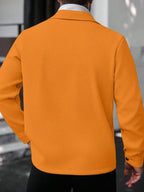 Manfinity CasualCool Manteau long casual à manches longues de couleur unie pour hommes, convenant à l'automne et à l'hiver. Manteau crème à boutons pour hommes