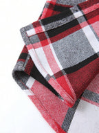 Manfinity Homme 1 pièce Manteau ample à capuche avec cordon de serrage, imprimé à carreaux, manches longues pour homme