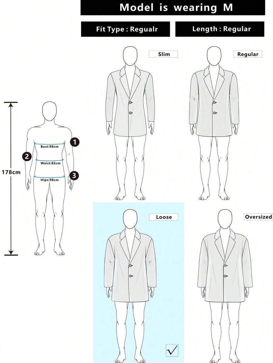 Manfinity Homme 1 pièce Manteau ample à capuche avec cordon de serrage, imprimé à carreaux, manches longues pour homme