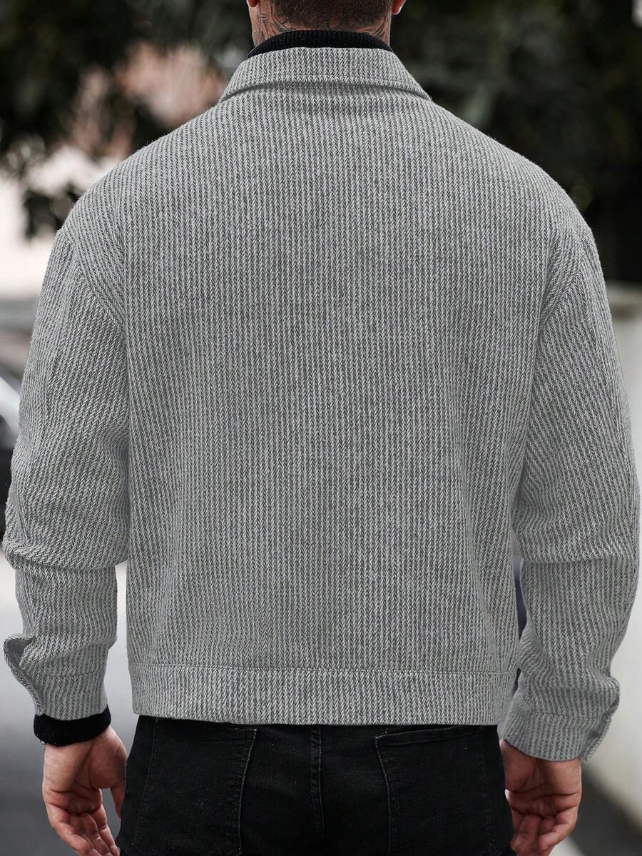 Manfinity CasualCool Pardessus court à manches longues avec boutons devant, épaules tombantes, couleur unie pour hommes