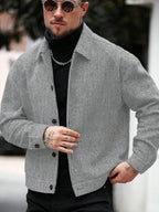 Manfinity CasualCool Pardessus court à manches longues avec boutons devant, épaules tombantes, couleur unie pour hommes