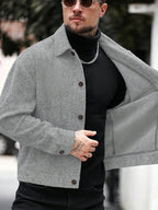 Manfinity CasualCool Pardessus court à manches longues avec boutons devant, épaules tombantes, couleur unie pour hommes