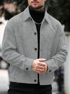 Manfinity CasualCool Pardessus court à manches longues avec boutons devant, épaules tombantes, couleur unie pour hommes