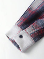 Manfinity Homme 1 pièce Manteau ample à capuche avec cordon de serrage, imprimé à carreaux, manches longues pour homme