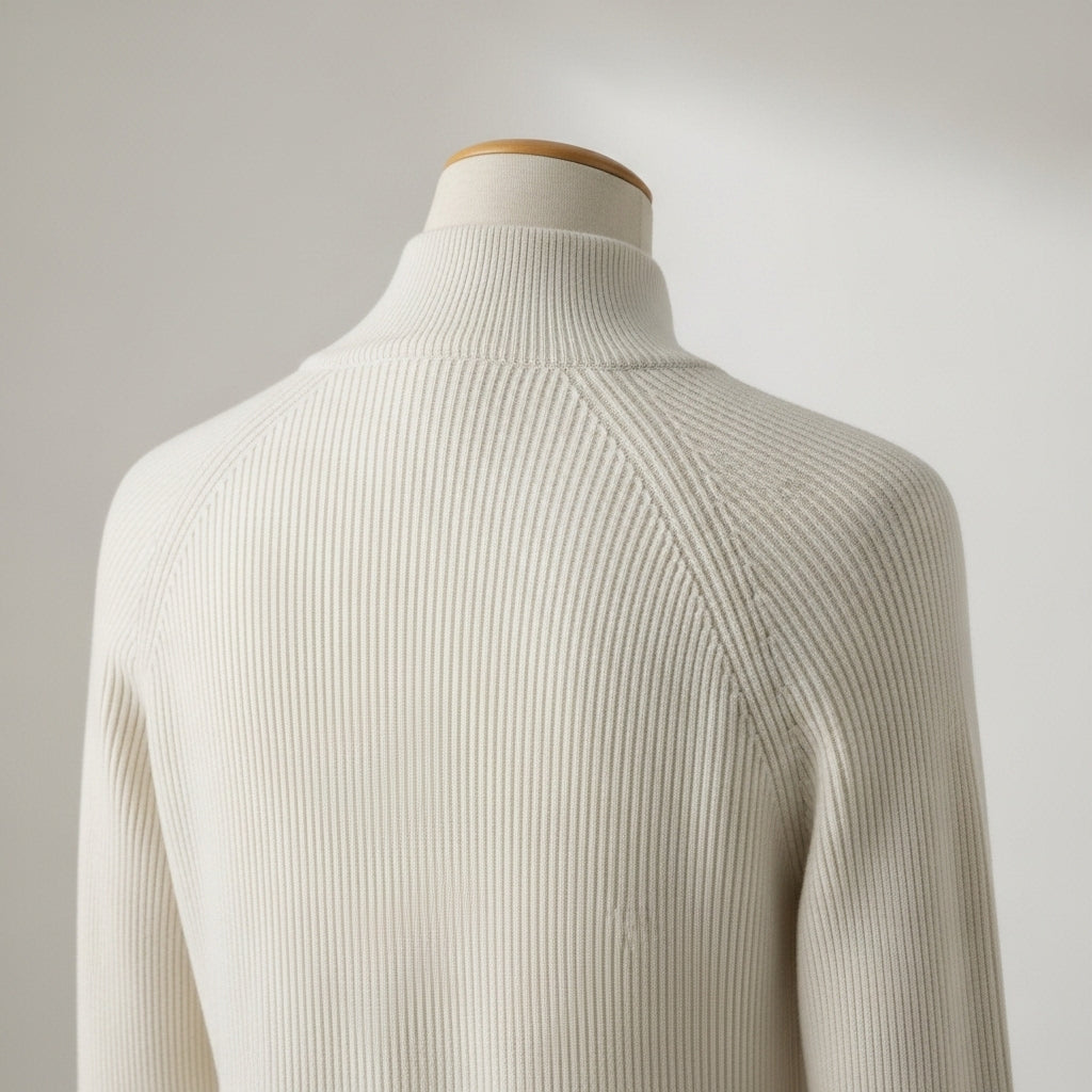 Pull zippé côtelée