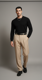 Pantalon homme avec plis plat