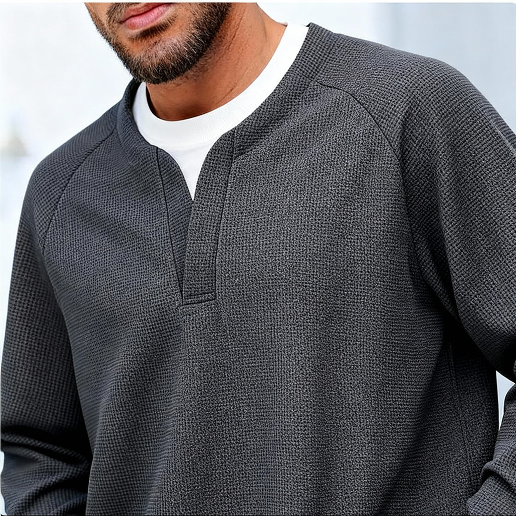 Pull à Col en V et Manches Raglan