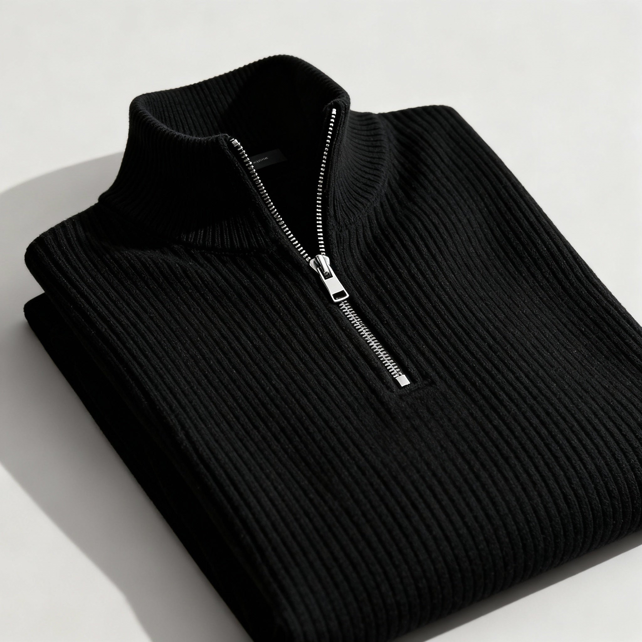 Pull zippé côtelée