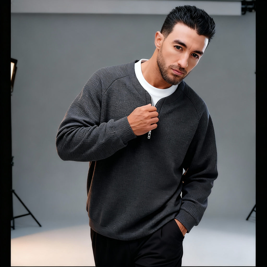 Pull à Col en V et Manches Raglan