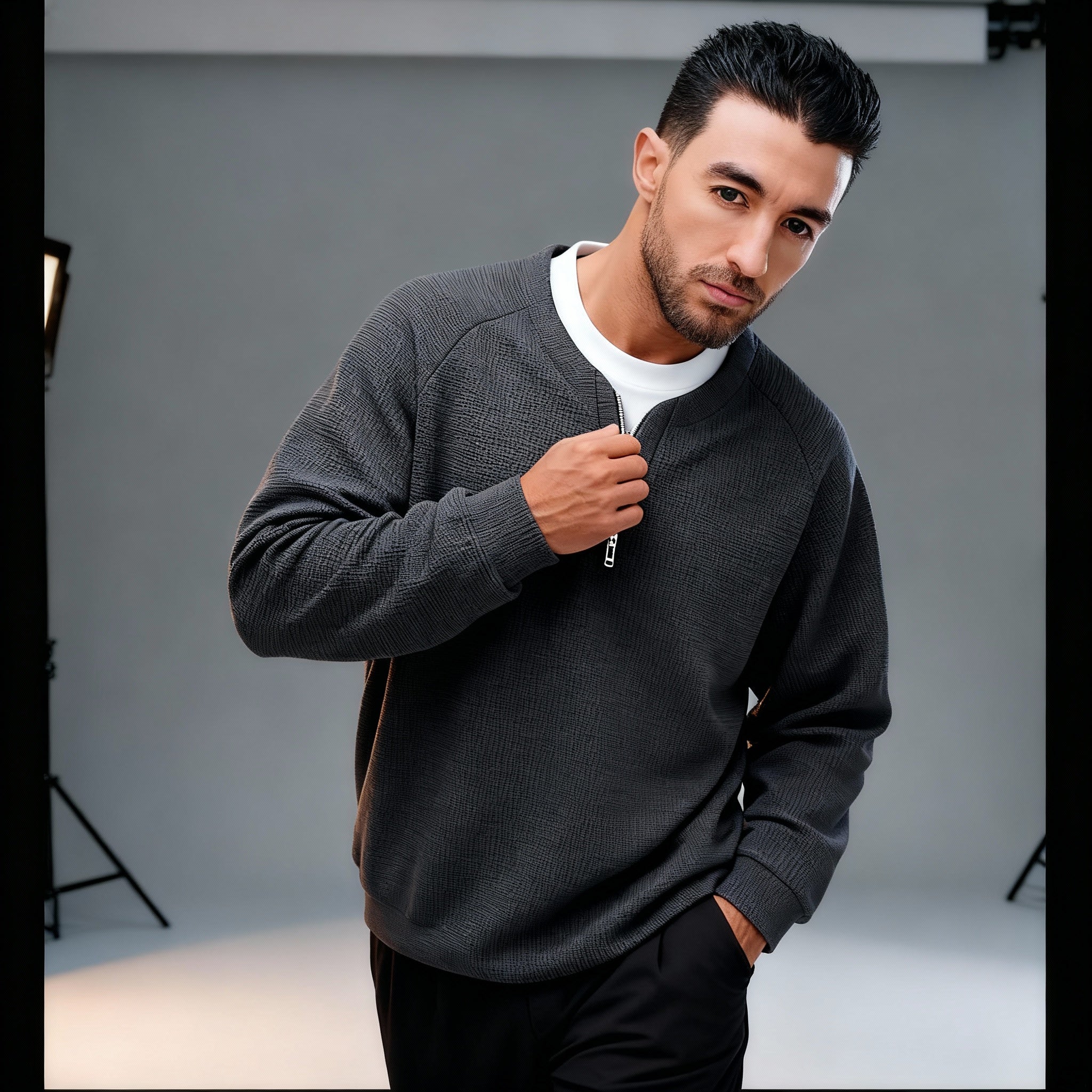 Pull à Col en V et Manches Raglan