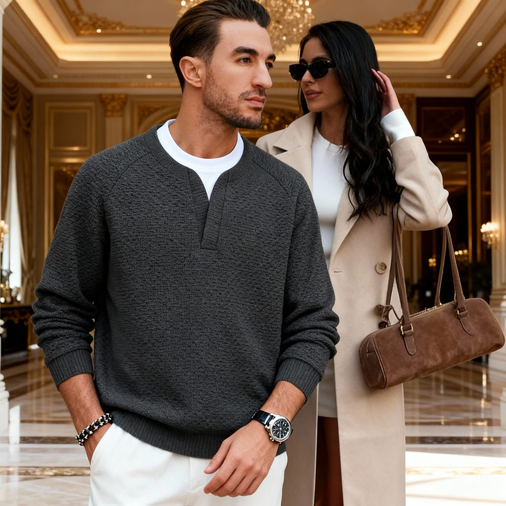 Pull à Col en V et Manches Raglan